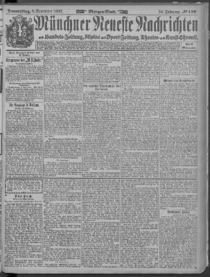 Münchner neueste Nachrichten Donnerstag 6. September 1906