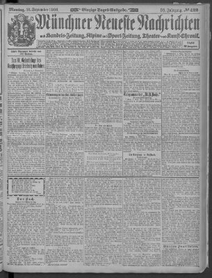 Münchner neueste Nachrichten Montag 10. September 1906