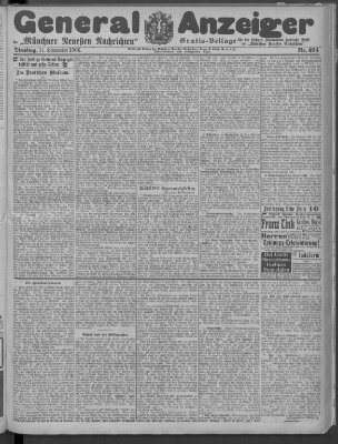 Münchner neueste Nachrichten Dienstag 11. September 1906