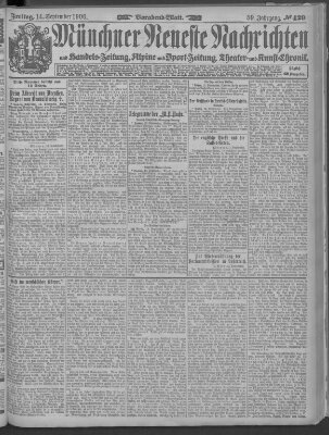 Münchner neueste Nachrichten Freitag 14. September 1906