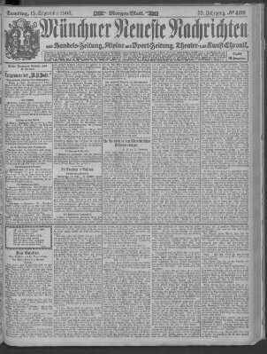 Münchner neueste Nachrichten Samstag 15. September 1906