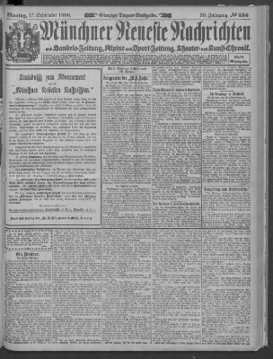 Münchner neueste Nachrichten Montag 17. September 1906