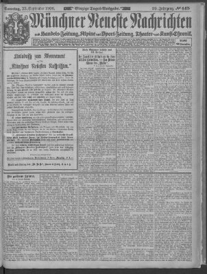 Münchner neueste Nachrichten Sonntag 23. September 1906