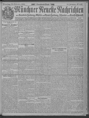 Münchner neueste Nachrichten Dienstag 25. September 1906