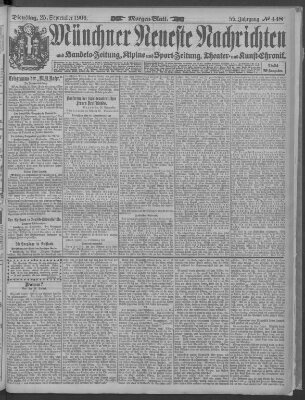 Münchner neueste Nachrichten Dienstag 25. September 1906