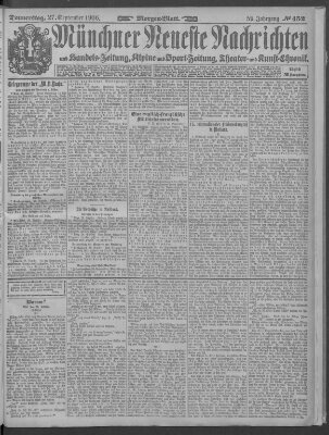 Münchner neueste Nachrichten Donnerstag 27. September 1906