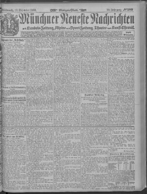 Münchner neueste Nachrichten Mittwoch 12. Dezember 1906