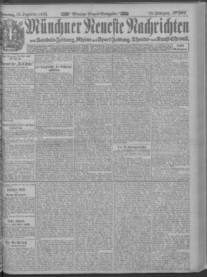 Münchner neueste Nachrichten Sonntag 16. Dezember 1906