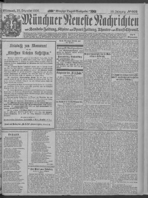 Münchner neueste Nachrichten Mittwoch 26. Dezember 1906