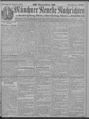 Münchner neueste Nachrichten Freitag 28. Dezember 1906