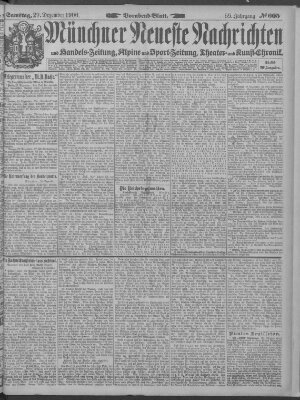 Münchner neueste Nachrichten Samstag 29. Dezember 1906