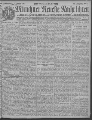 Münchner neueste Nachrichten Donnerstag 4. Januar 1906