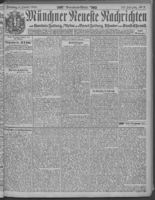 Münchner neueste Nachrichten Freitag 5. Januar 1906