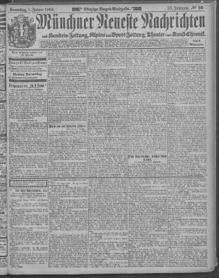 Münchner neueste Nachrichten Sonntag 7. Januar 1906