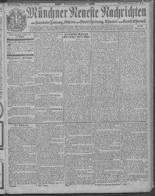 Münchner neueste Nachrichten Dienstag 9. Januar 1906