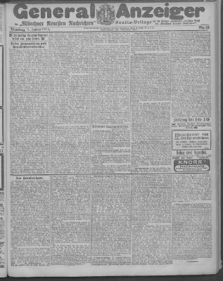 Münchner neueste Nachrichten Dienstag 9. Januar 1906