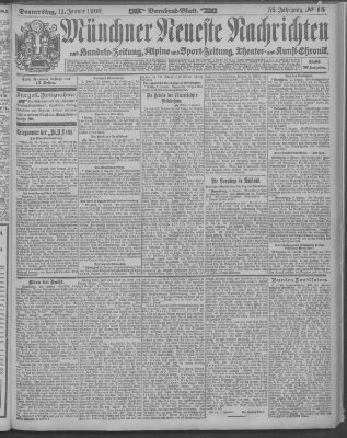 Münchner neueste Nachrichten Donnerstag 11. Januar 1906