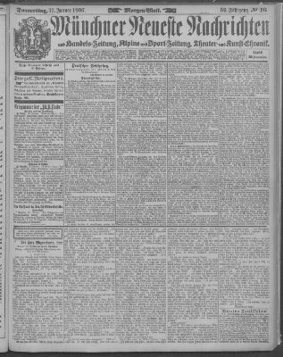 Münchner neueste Nachrichten Donnerstag 11. Januar 1906