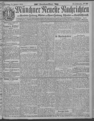 Münchner neueste Nachrichten Freitag 19. Januar 1906