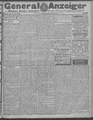 Münchner neueste Nachrichten Montag 22. Januar 1906