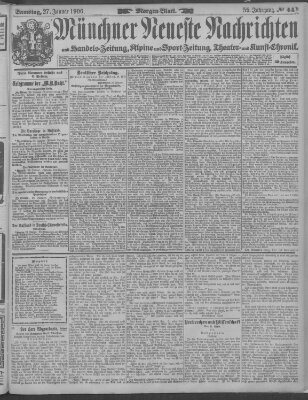 Münchner neueste Nachrichten Samstag 27. Januar 1906