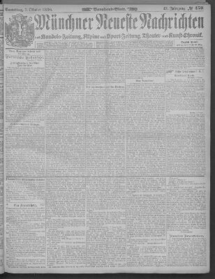 Münchner neueste Nachrichten Samstag 3. Oktober 1896