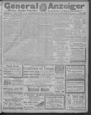 Münchner neueste Nachrichten Mittwoch 7. Oktober 1896