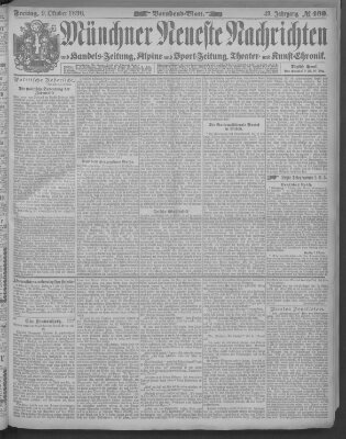 Münchner neueste Nachrichten Freitag 9. Oktober 1896