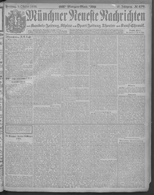 Münchner neueste Nachrichten Freitag 9. Oktober 1896