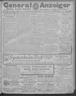 Münchner neueste Nachrichten Mittwoch 14. Oktober 1896