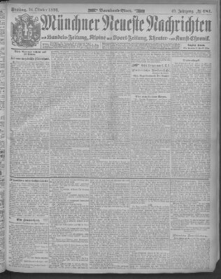 Münchner neueste Nachrichten Freitag 16. Oktober 1896