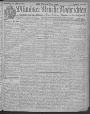 Münchner neueste Nachrichten Samstag 17. Oktober 1896