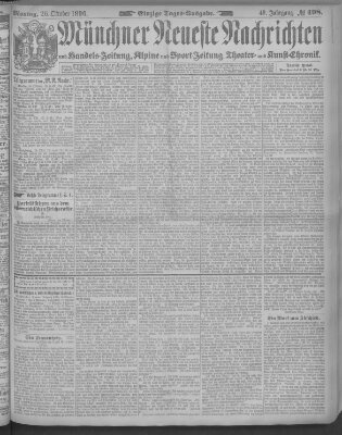 Münchner neueste Nachrichten Montag 26. Oktober 1896