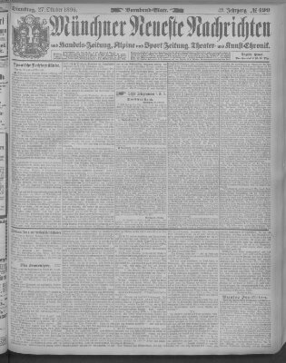 Münchner neueste Nachrichten Dienstag 27. Oktober 1896