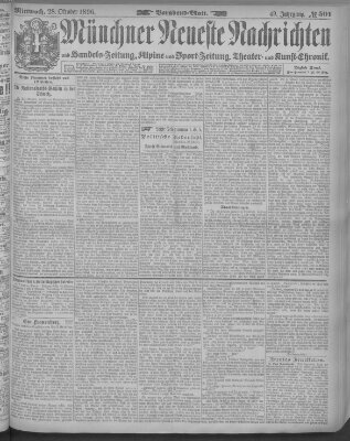 Münchner neueste Nachrichten Mittwoch 28. Oktober 1896