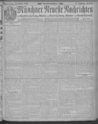 Münchner neueste Nachrichten Donnerstag 29. Oktober 1896