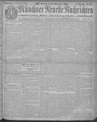 Münchner neueste Nachrichten Sonntag 1. November 1896