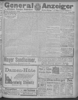 Münchner neueste Nachrichten Montag 2. November 1896