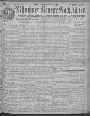 Münchner neueste Nachrichten Mittwoch 4. November 1896