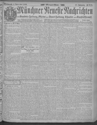 Münchner neueste Nachrichten Mittwoch 4. November 1896