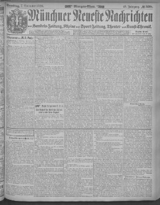 Münchner neueste Nachrichten Samstag 7. November 1896