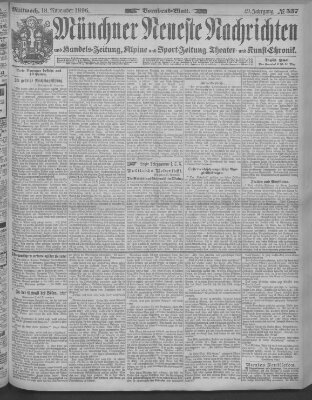 Münchner neueste Nachrichten Mittwoch 18. November 1896