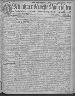 Münchner neueste Nachrichten Donnerstag 19. November 1896