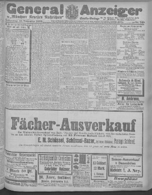 Münchner neueste Nachrichten Donnerstag 19. November 1896