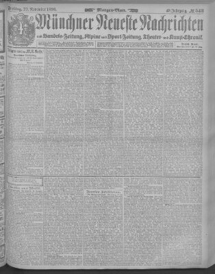 Münchner neueste Nachrichten Freitag 20. November 1896