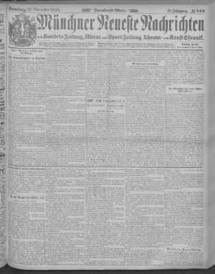 Münchner neueste Nachrichten Samstag 21. November 1896