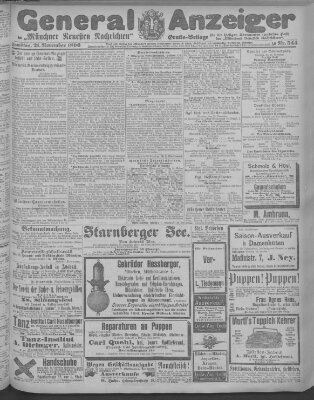 Münchner neueste Nachrichten Samstag 21. November 1896