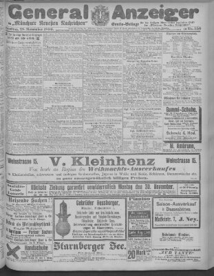 Münchner neueste Nachrichten Samstag 28. November 1896