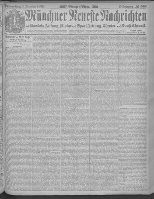 Münchner neueste Nachrichten Donnerstag 3. Dezember 1896