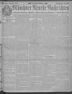 Münchner neueste Nachrichten Freitag 4. Dezember 1896